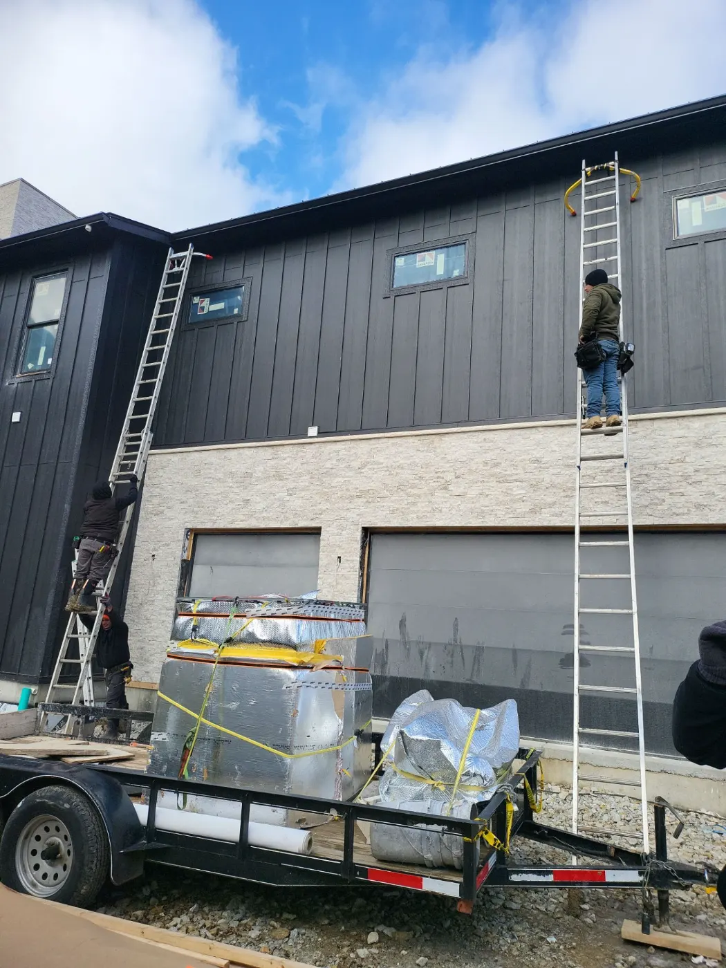Trim and flashing detail on a Maple Village siding job